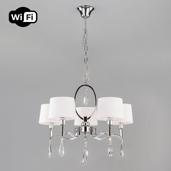 Подвесная люстра eurosvet madera 10127/5 хром/прозрачный хрусталь strotskis smart