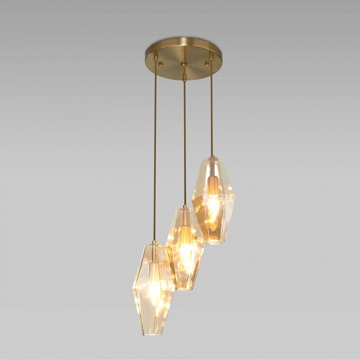 Подвесной светильник eurosvet prism 50236/3 янтарный