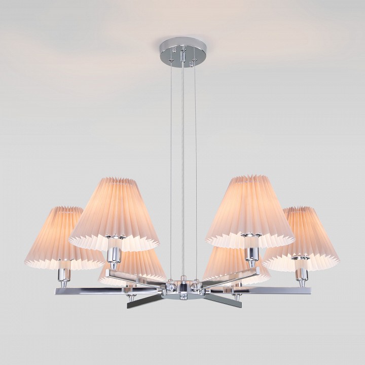 Подвесная люстра eurosvet peony 60136/6 хром/серый