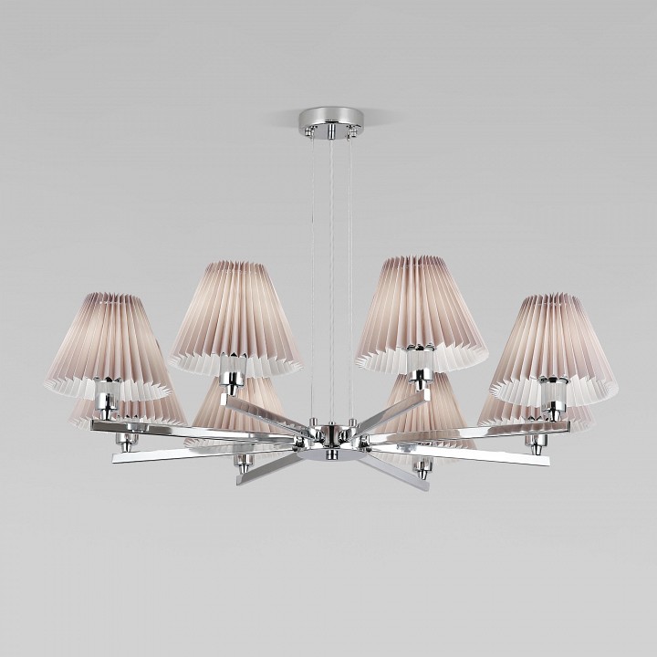 Подвесная люстра eurosvet peony 60136/8 хром/серый