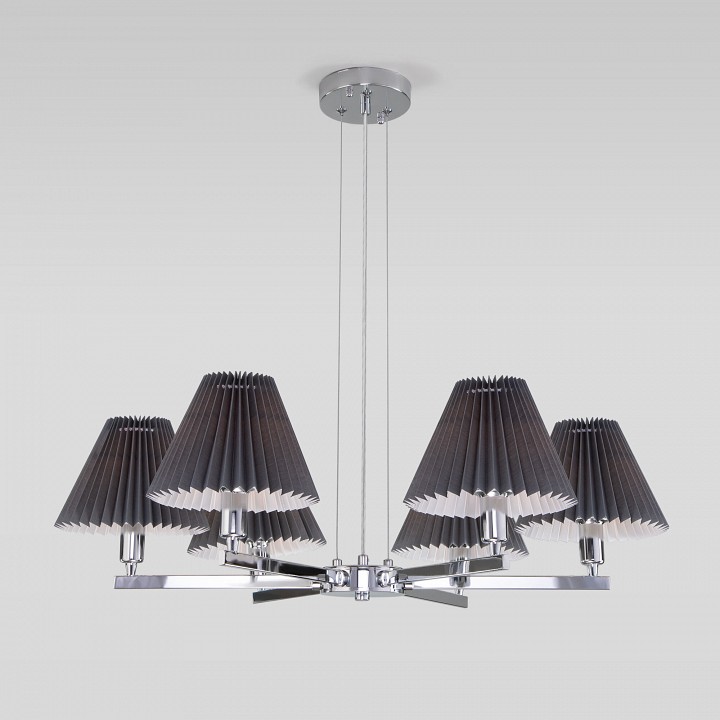 Подвесная люстра eurosvet peony 60136/6 хром/графит