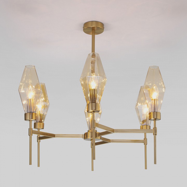 Люстра на штанге eurosvet prism 60143/6 латунь