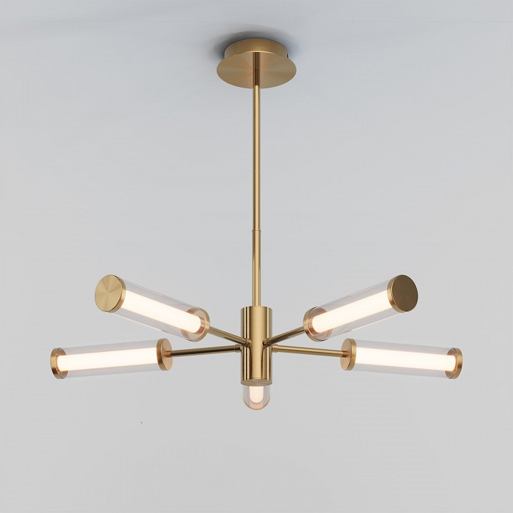 Люстра на штанге eurosvet stark 50386/5 led латунь