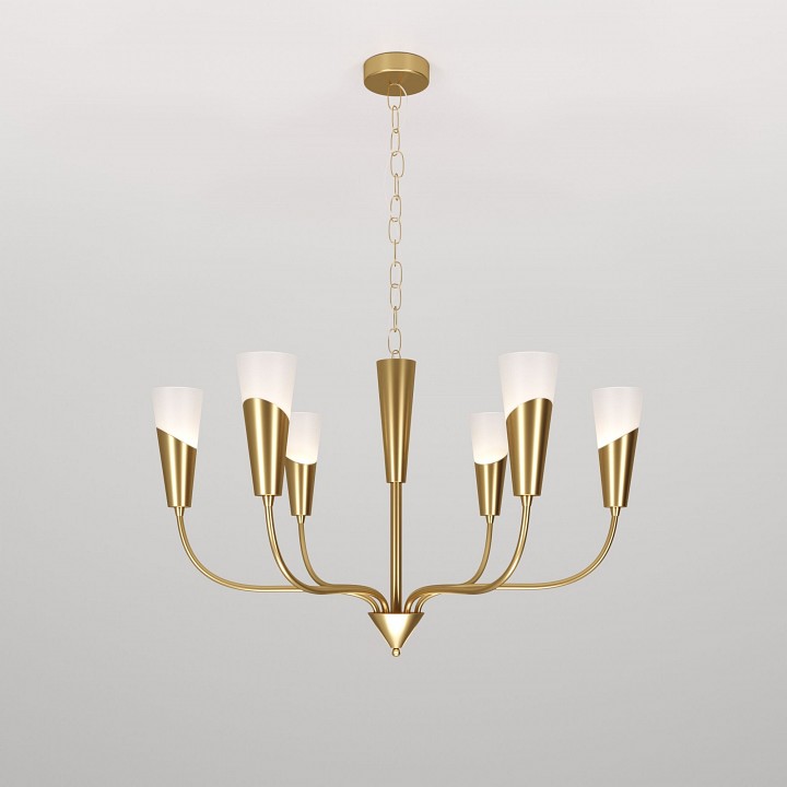 Подвесная люстра eurosvet rhyton 60167/6 латунь