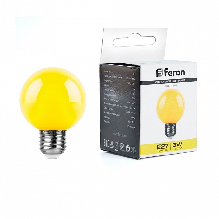 Лампа светодиодная feron  e27 3вт k 25904