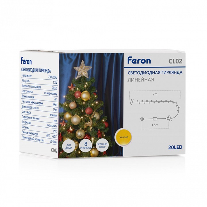 Гирлянда нить feron cl02 32288