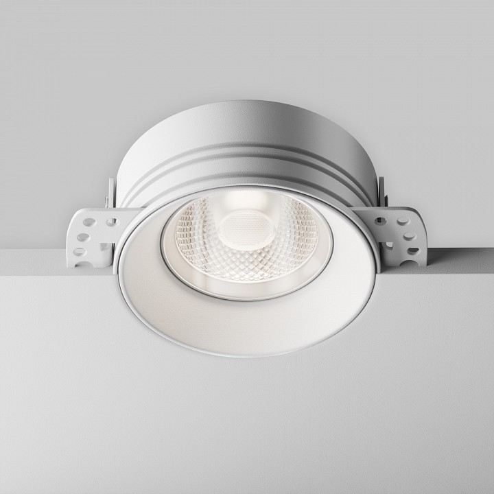 Встраиваемый светильник maytoni technical flint dl101-gu10-trs-w