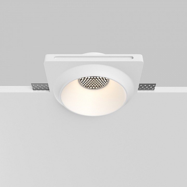 Встраиваемый светильник maytoni technical gyps modern dl124-gu10-01-trs-w