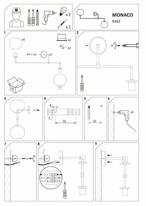 Накладной светильник nowodvorski monaco 9362