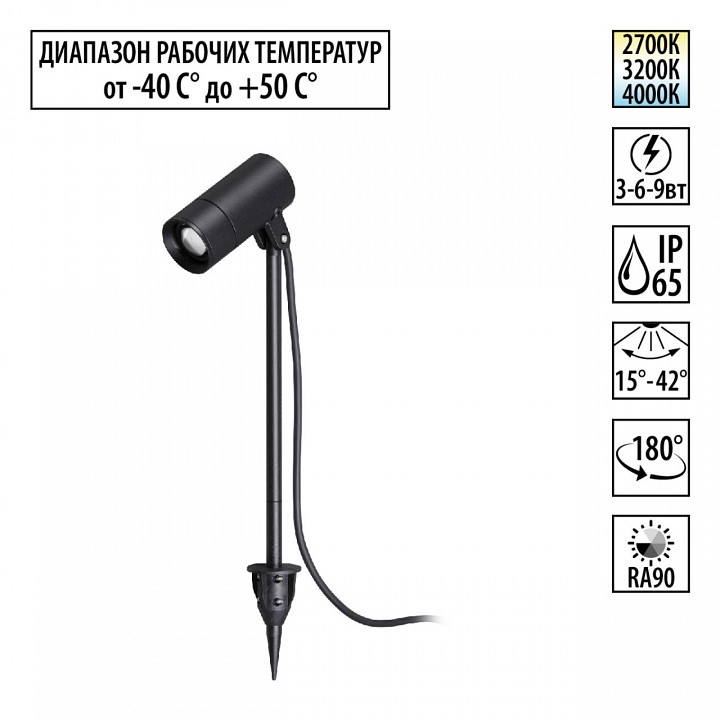 Наземный низкий светильник novotech street 359713