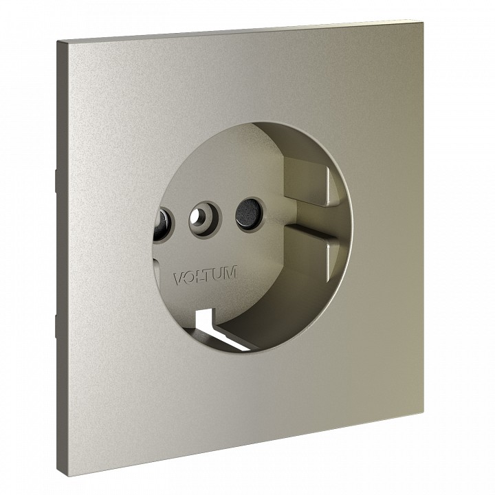 Накладка для розетки с заземлением и со шторками voltum s70 vls000704