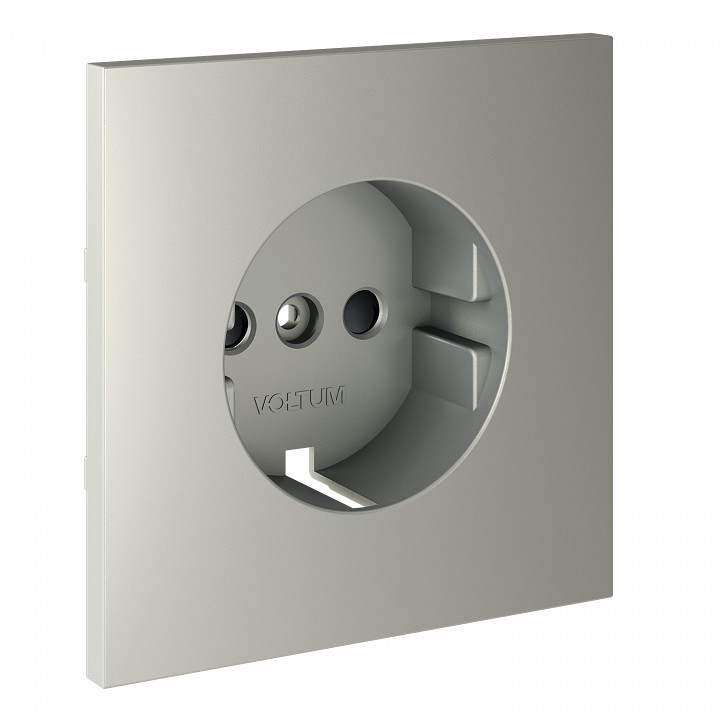 Накладка для розетки с заземлением и со шторками voltum s70 vls000705