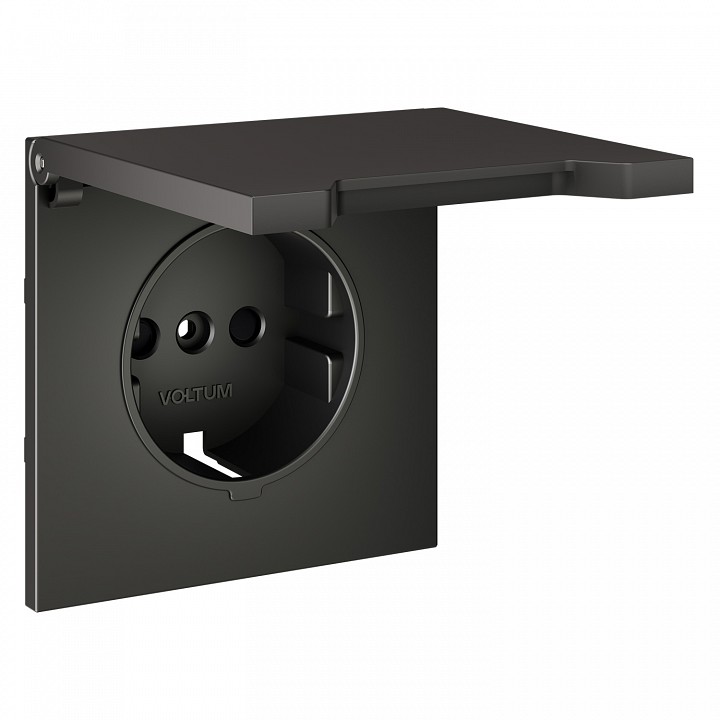 Накладка для розетки с заземлением и со шторками с крышкой voltum s70 vls000806