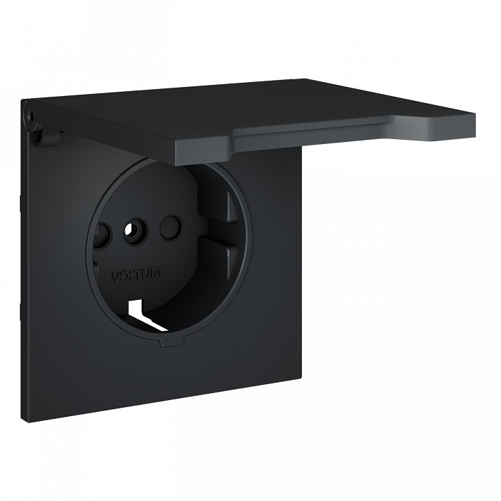 Накладка для розетки с заземлением и со шторками с крышкой voltum s70 vls000807