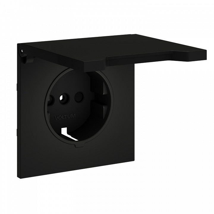 Накладка для розетки с заземлением и со шторками с крышкой voltum s70 vls000808