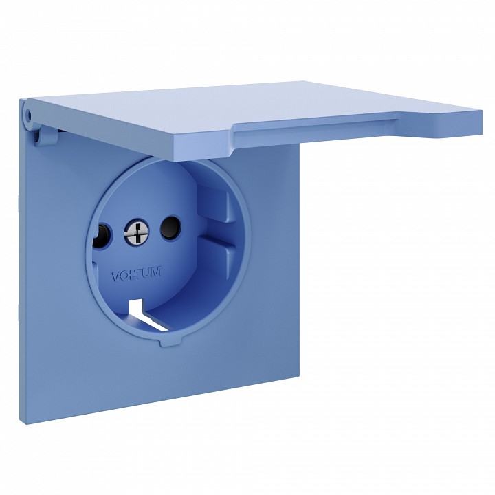 Накладка для розетки с заземлением и со шторками с крышкой voltum s70 vls000815