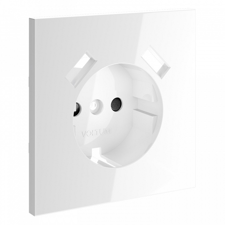 Накладка для розетки с заземлением и со шторками и 2хusb type a voltum s70 vls000901