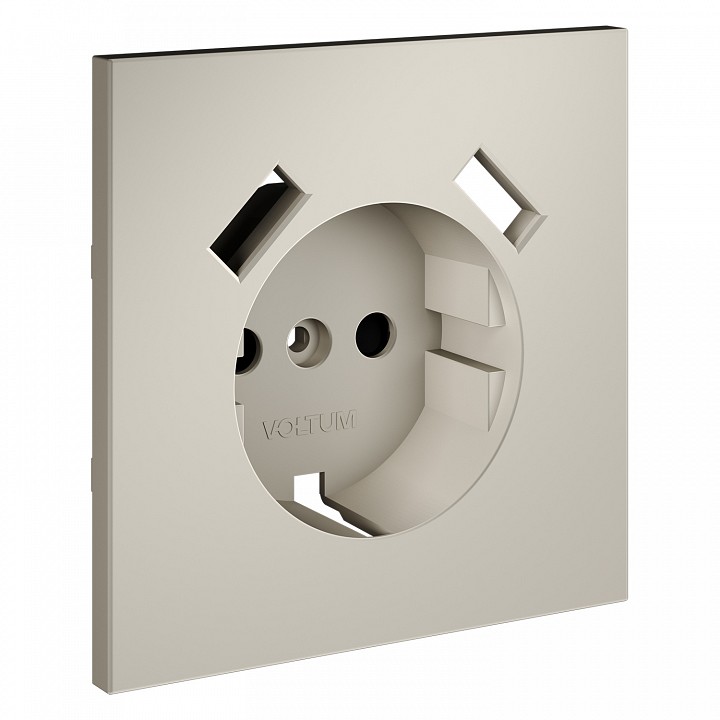 Накладка для розетки с заземлением и со шторками и 2хusb type a voltum s70 vls000903