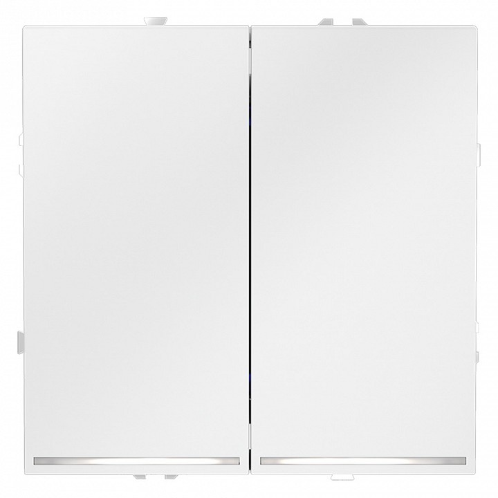 Выключатель двухклавишный с подсветкой без рамки voltum s70 vls020202