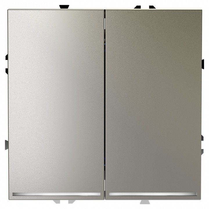 Выключатель двухклавишный с подсветкой без рамки voltum s70 vls020204