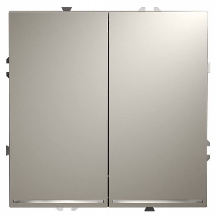 Выключатель проходной двухклавишный с подсветкой без рамки voltum s70 vls020403