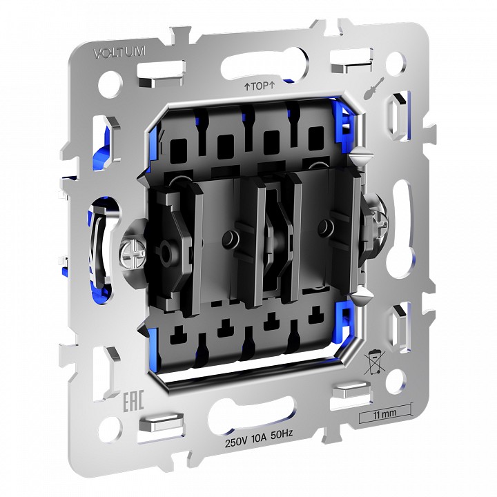 Механизм выключателя двухклавишного voltum s70 vls0205m