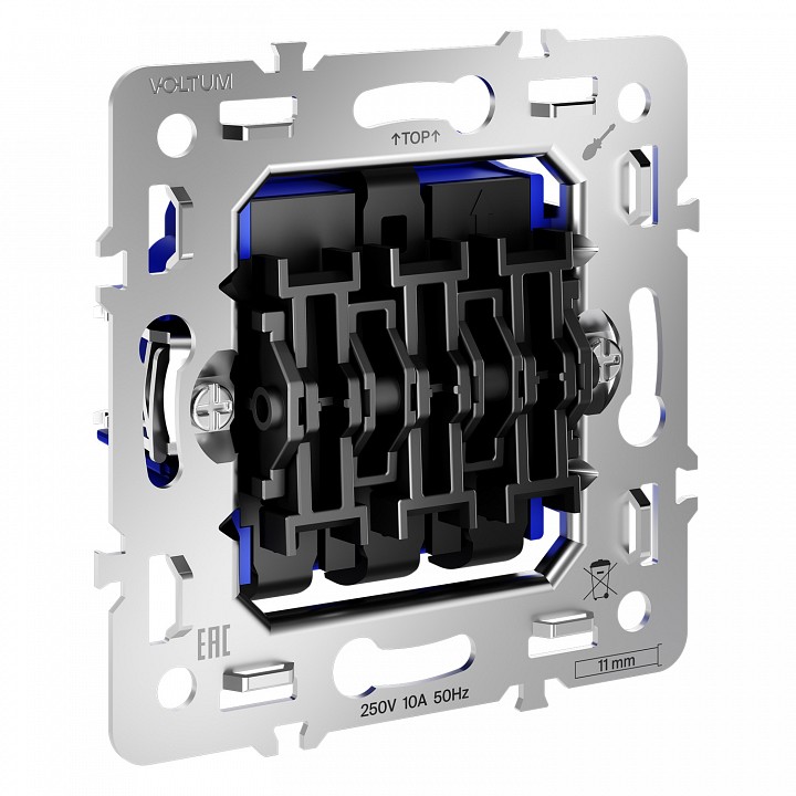 Механизм выключателя трехклавишного voltum s70 vls0301m