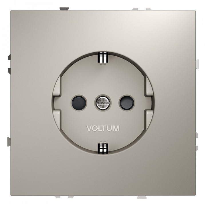 Розетка с заземлением и со шторкой, Без рамки voltum s70 vls040203