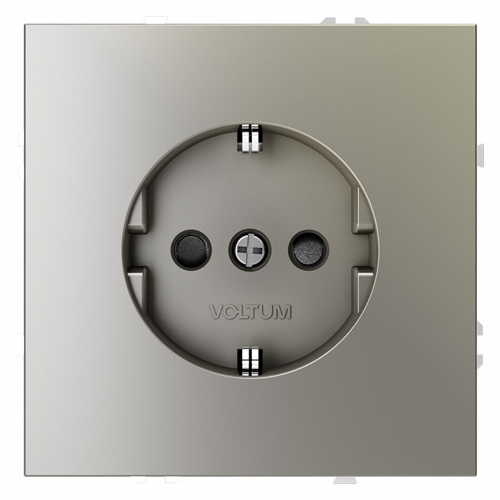 Розетка с заземлением и со шторкой, Без рамки voltum s70 vls040204