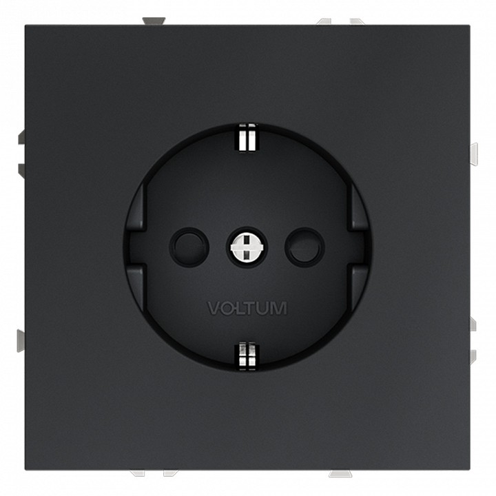 Розетка с заземлением и со шторкой, Без рамки voltum s70 vls040207