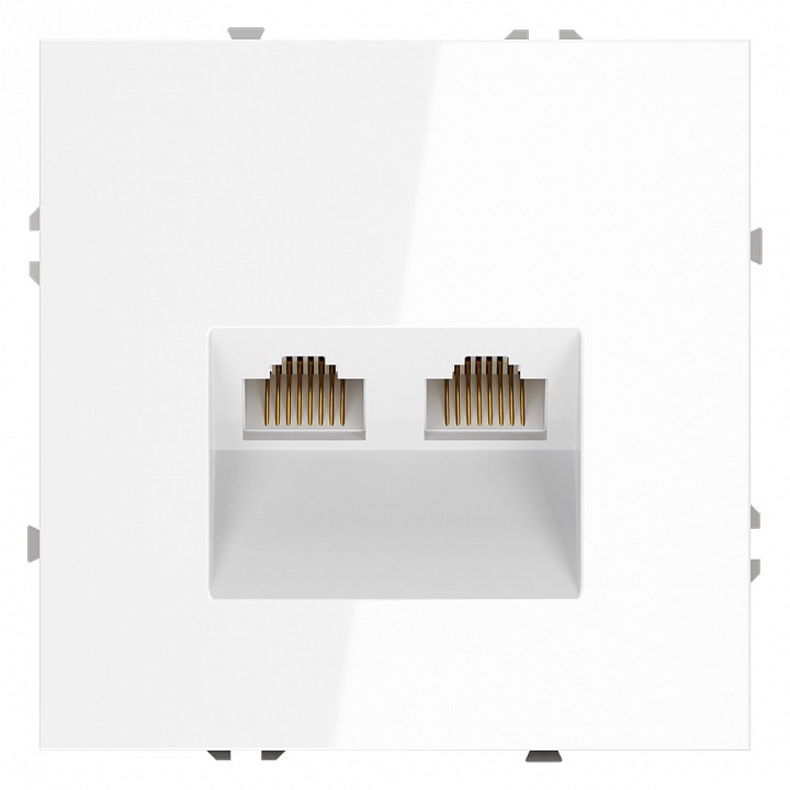 Розетка двойная ethernet rj-45 без рамки voltum s70 vls060201