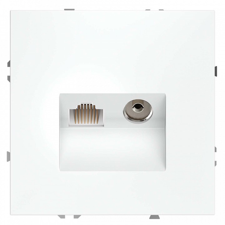 Тв-розетка и розетка ethernet rj-45 без рамки voltum s70 vls060702