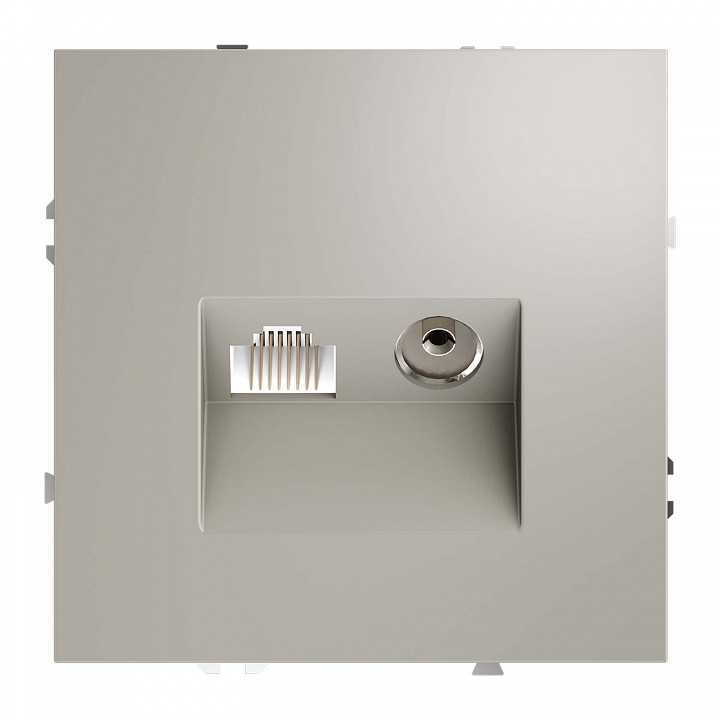 Тв-розетка и розетка ethernet rj-45 без рамки voltum s70 vls060703