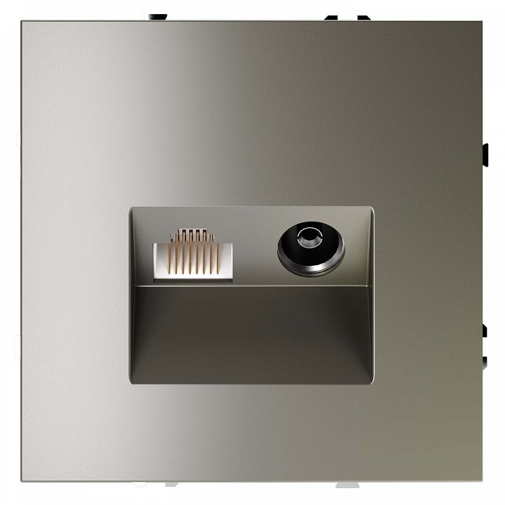 Тв-розетка и розетка ethernet rj-45 без рамки voltum s70 vls060704