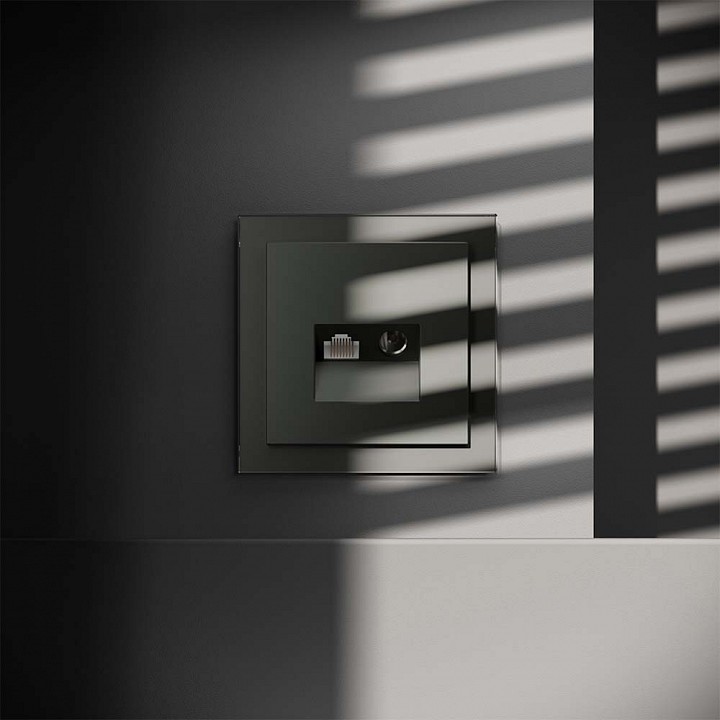 Тв-розетка и розетка ethernet rj-45 без рамки voltum s70 vls060706