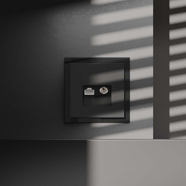 Тв-розетка и розетка ethernet rj-45 без рамки voltum s70 vls060708