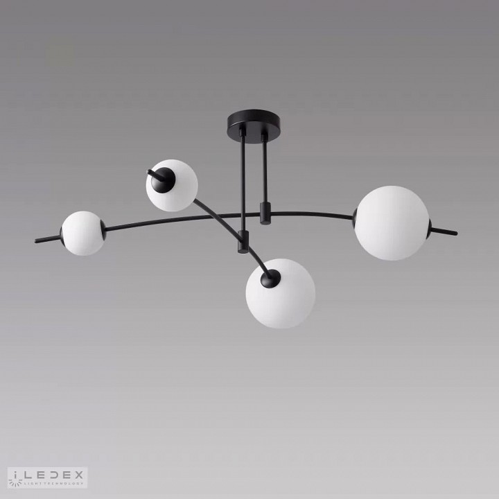 Люстра на штанге iledex epical 6827-4 bk+wh