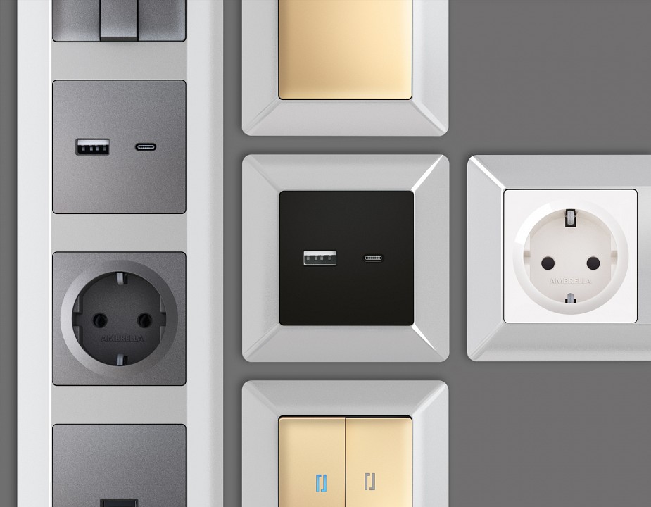 Рамка на 5 постов ambrella volt alfa af110405