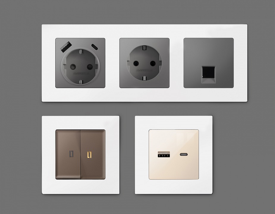 Рамка на 1 пост ambrella volt alfa af220121