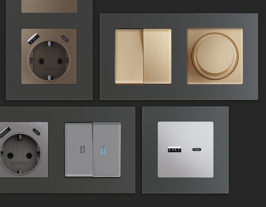 Рамка на 5 постов ambrella volt alfa af220805