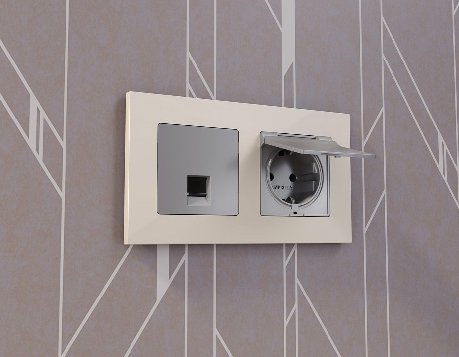 Накладка для розетки rj-11 или rj-45 ambrella volt alfa ap5120