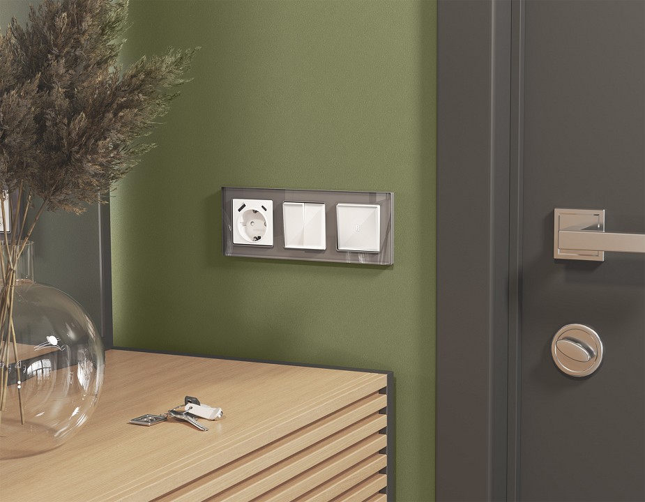 Выключатель перекрестный двухклавишный без рамки ambrella volt alfa ma103030