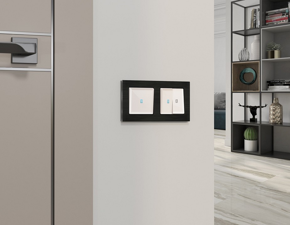 Выключатель самовозвратный одноклавишный с подсветкой, Без рамки ambrella volt ma ma202060