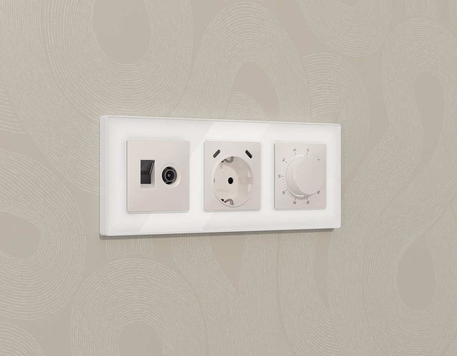 Тв-розетка и розетка ethernet rj-45 без рамки ambrella volt alfa ma212510