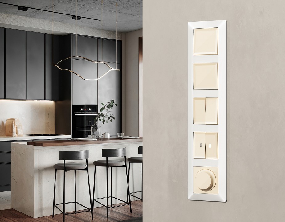 Выключатель двухполюсной самовозвратный без рамки ambrella volt ma ma301050