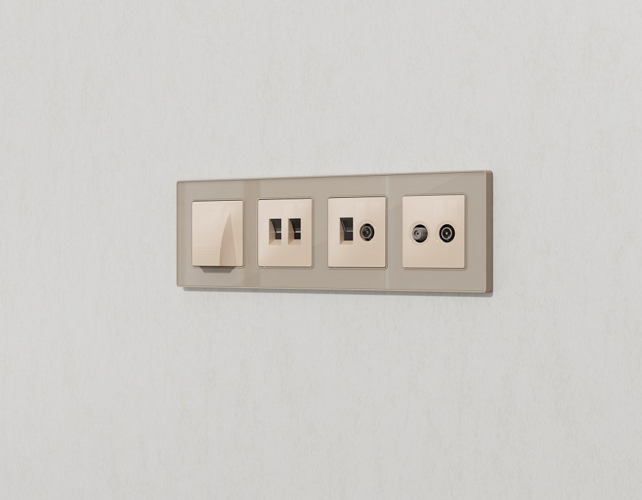 Розетка двойная ethernet rj-45 без рамки ambrella volt alfa ma312110