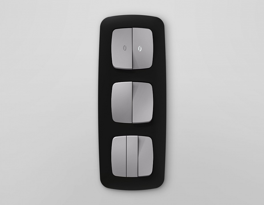 Выключатель перекрестный двухклавишный без рамки ambrella volt omega mo503030