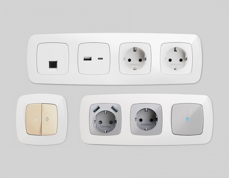 Рамка на 1 пост ambrella volt omega of140101