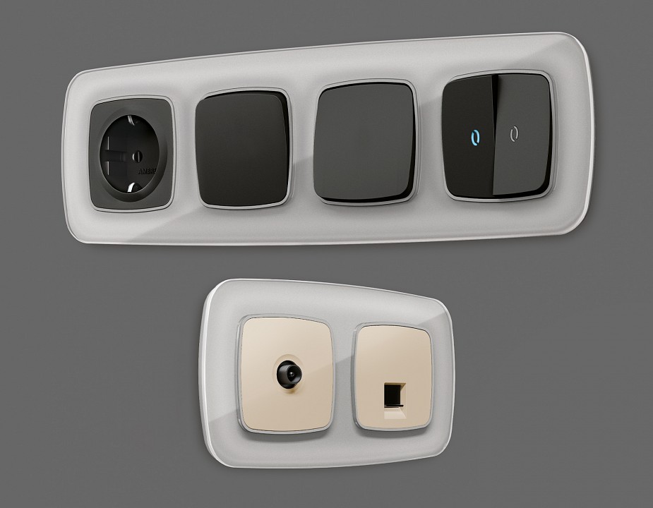 Рамка на 4 поста ambrella volt omega of320404