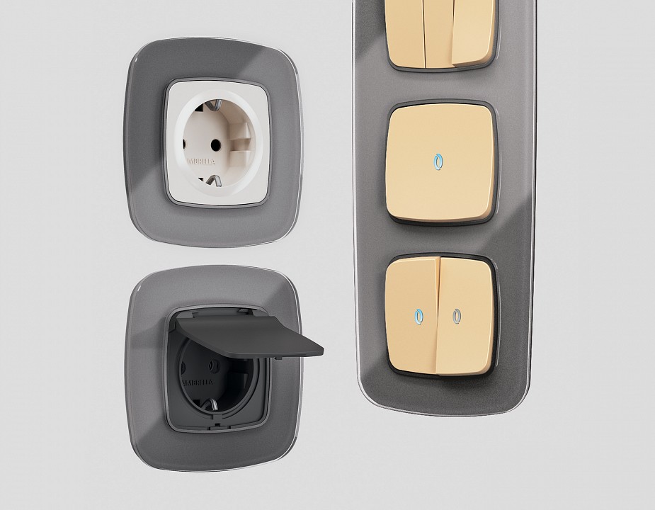 Рамка на 4 поста ambrella volt omega of320654